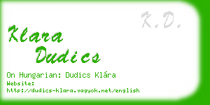klara dudics business card